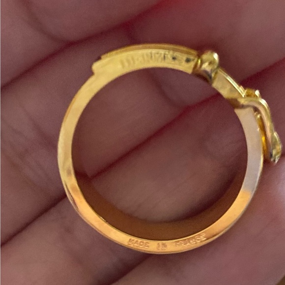 Authentic HERMES Gold Plated Belt Buckle Scarf Ring - Vintage - Picture 7 of 9